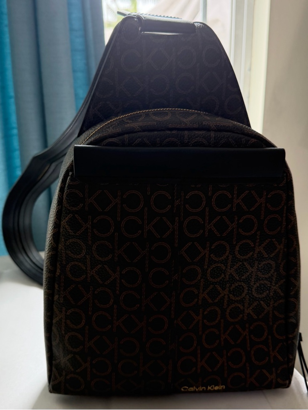 Calvin Klein Brown Monogram backpacks Belt Bag with Black Strap - Picture 2 of 12